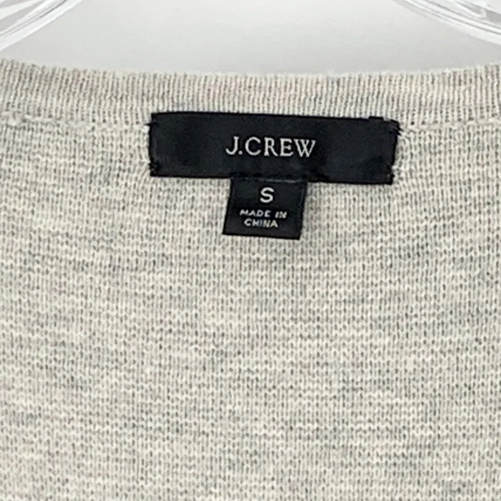 J Crew Women Sweater Long Cardigan Open Front Collarless Grey Sz S - Picture 7 of 8